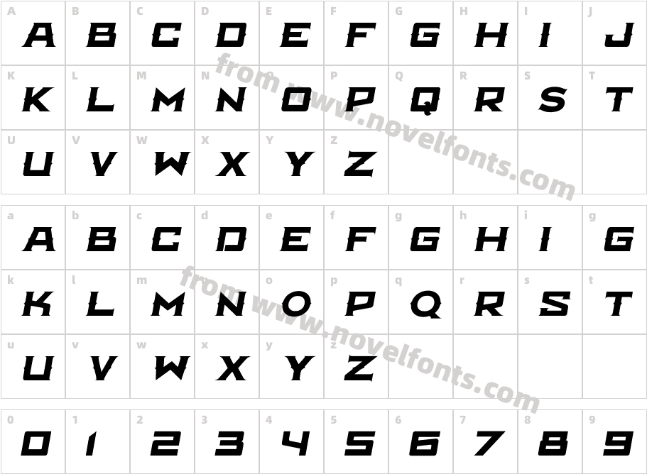 Antler West ItalicCharacter Map