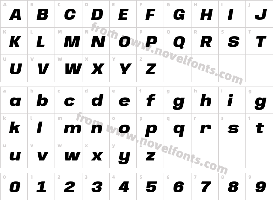 Anybody Black ItalicCharacter Map