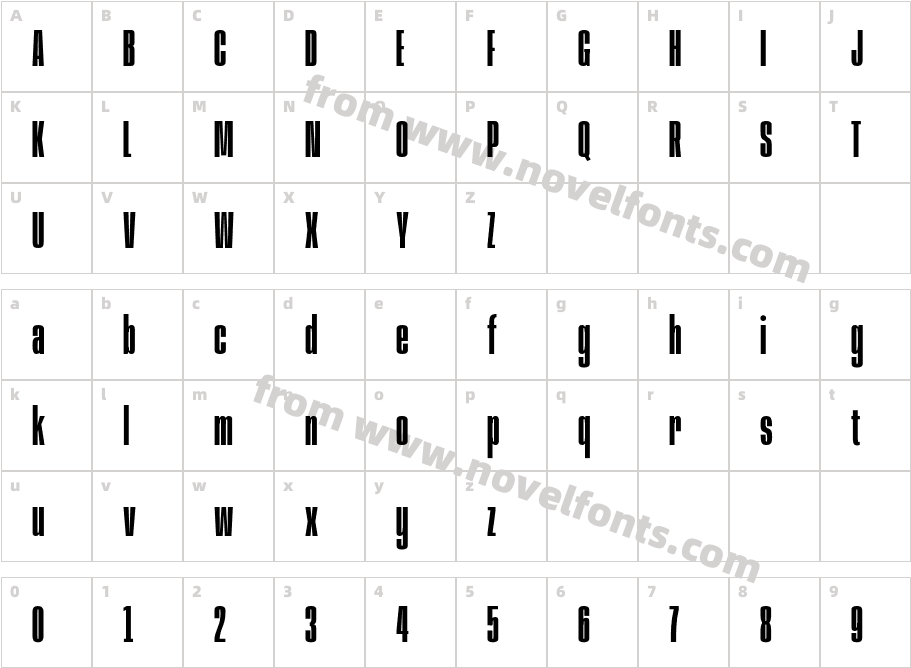 Anybody Condensed MediumCharacter Map