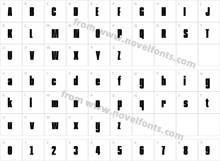 Anybody Condensed Ultra BoldCharacter Map