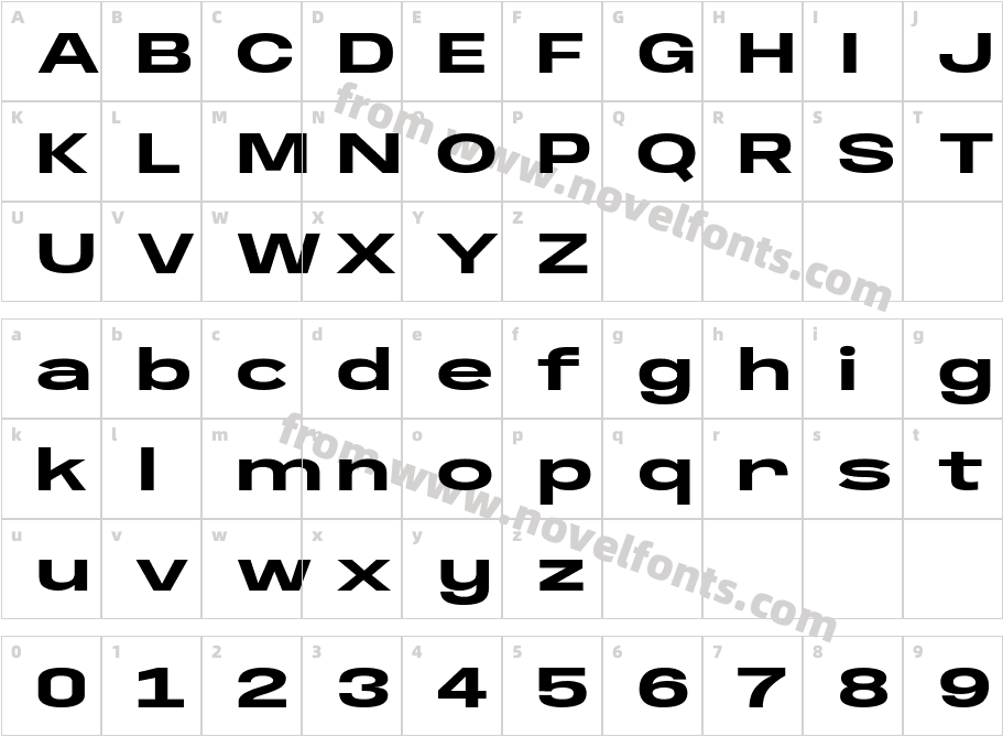 Anybody Extended BoldCharacter Map