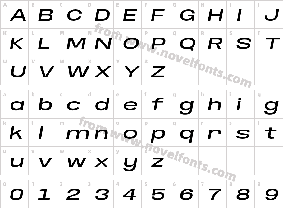 Anybody Extended Medium ItalicCharacter Map