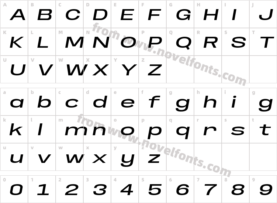 Anybody Extended Medium ItalicCharacter Map