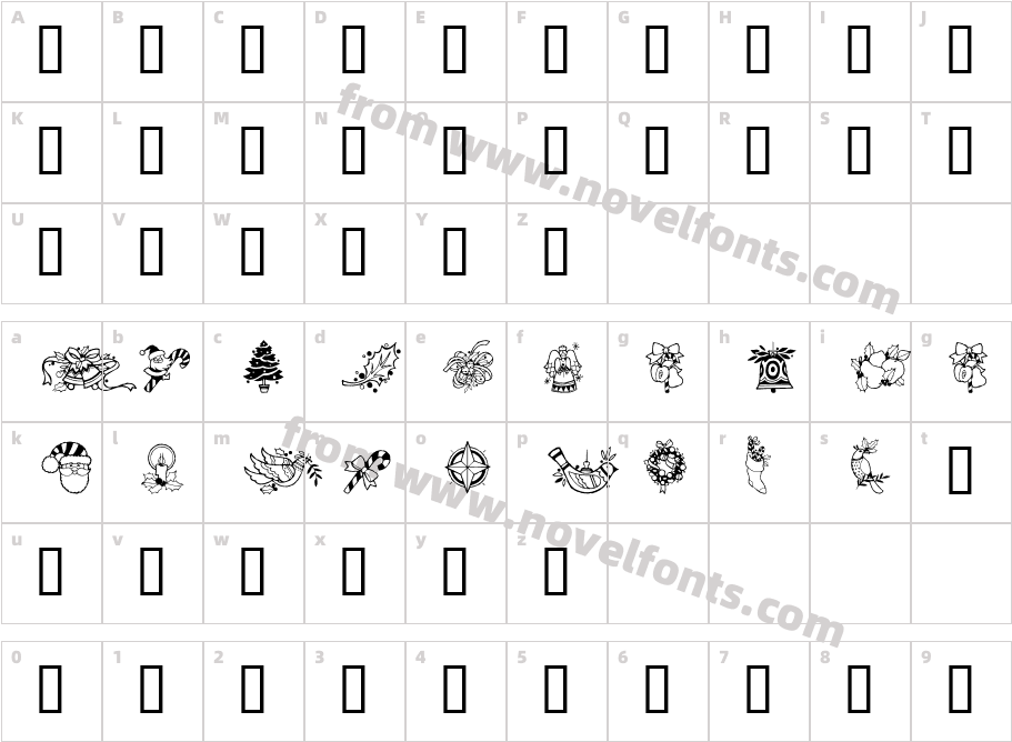 GE Christmas JoyCharacter Map