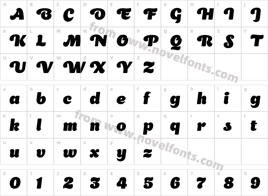 Appetite Pro Heavy ItalicCharacter Map