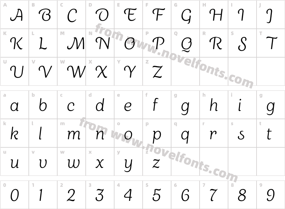 Appetite Pro Light ItalicCharacter Map