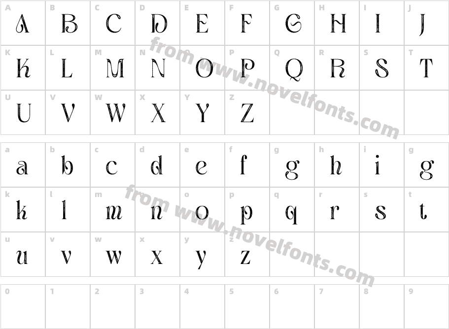 Aquene Stamp Demo RegularCharacter Map