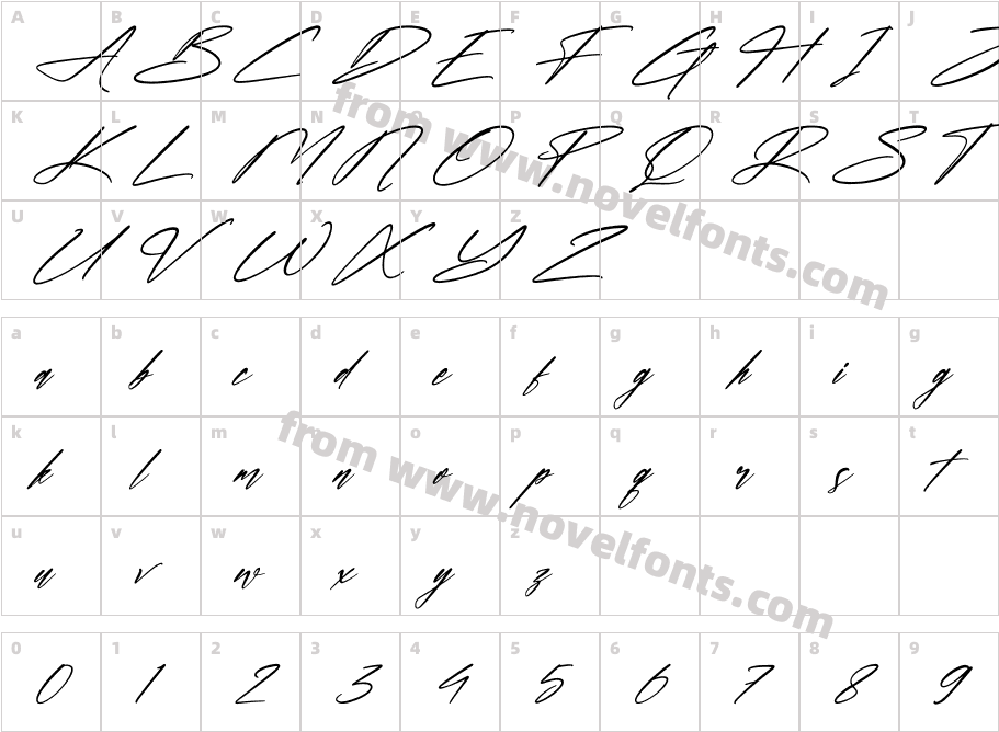 Archattson Hollmytro ItalicCharacter Map