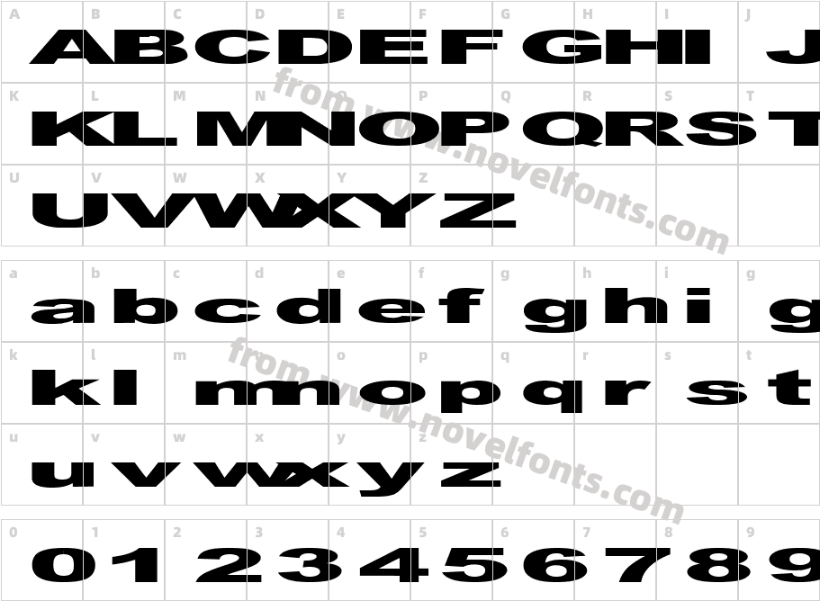 GF Vienna heavyCharacter Map