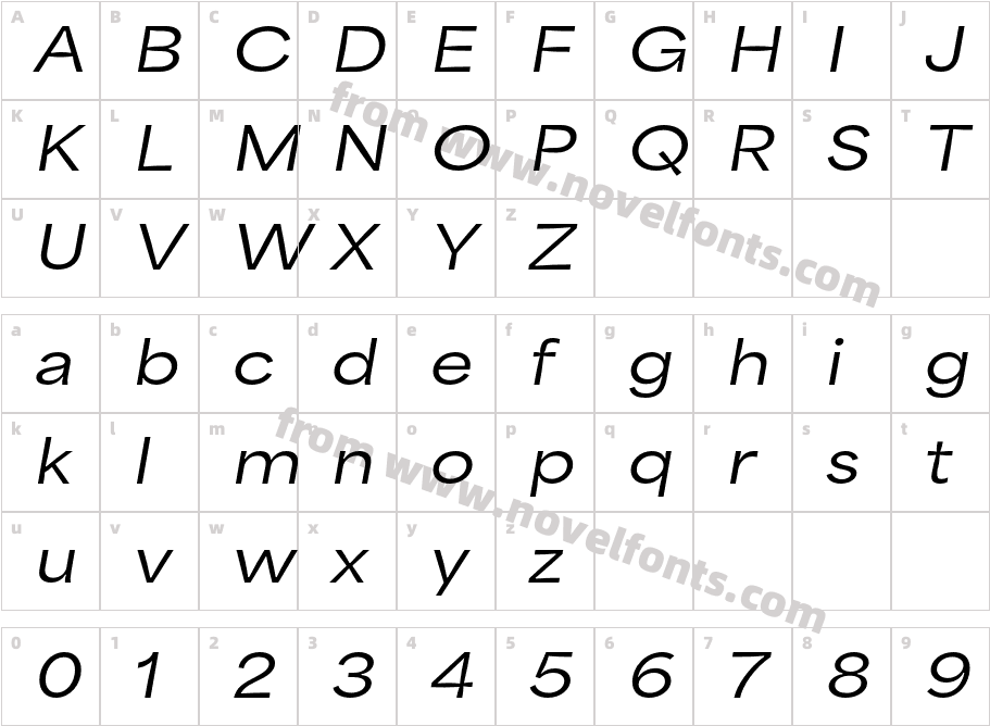 Area Inktrap Extended Trial Semibold ItalicCharacter Map