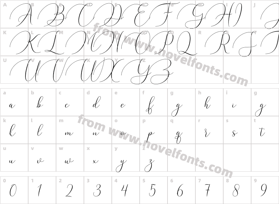 Argentina Script RegularCharacter Map