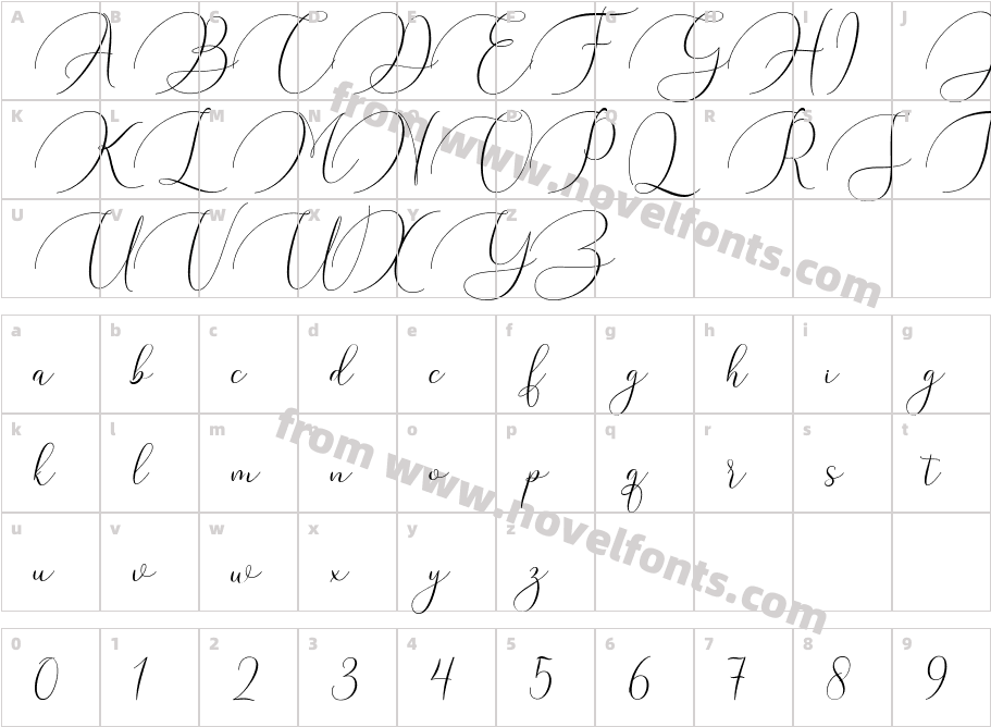 Argentina Script RegularCharacter Map