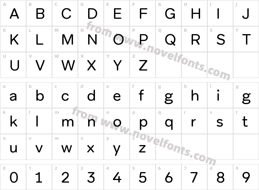 Aribau Rounded VF Trial RomanCharacter Map