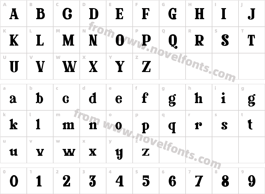 GLASTERCharacter Map