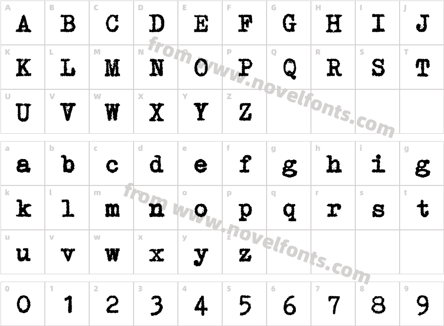 GNUTypewriterCharacter Map