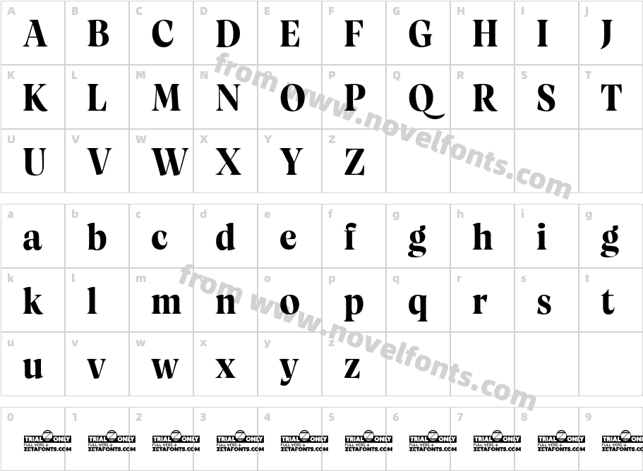 Artusi Grande Trial BoldCharacter Map