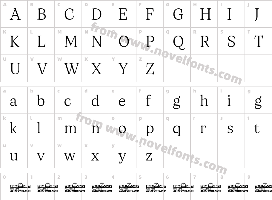 Artusi Trial LightCharacter Map