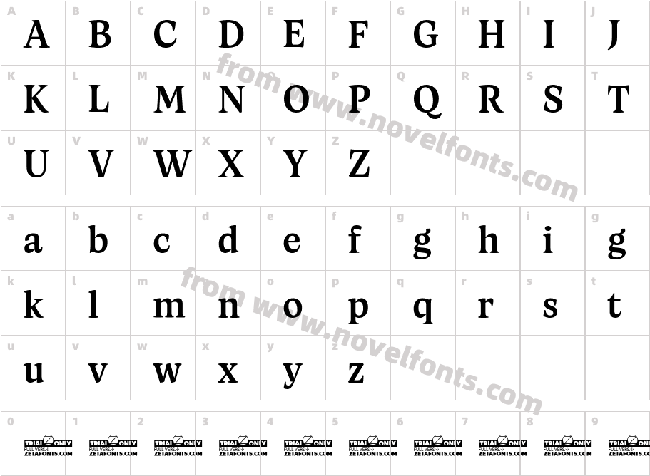 Artusi Trial MediumCharacter Map