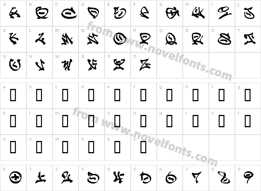 GRAFFPITYCharacter Map