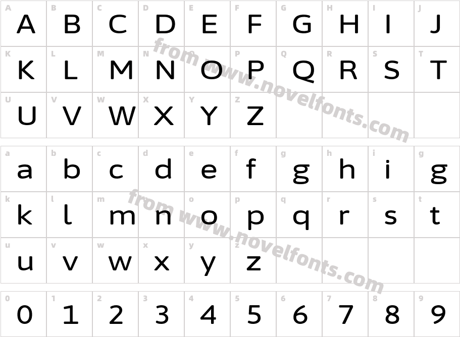 Asap Expanded MediumCharacter Map