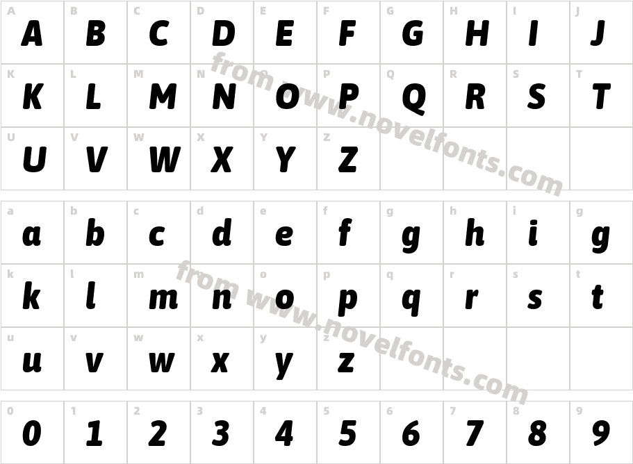 Asap Semi Condensed Black ItalicCharacter Map