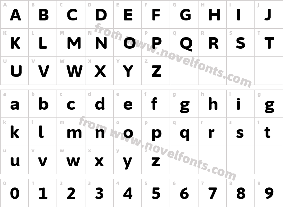 Asap Semi Expanded Extra BoldCharacter Map