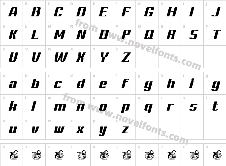 Ashety Personaluse Black SlantCharacter Map