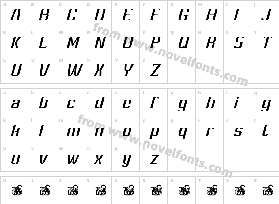 Ashety Personaluse Med SlantCharacter Map