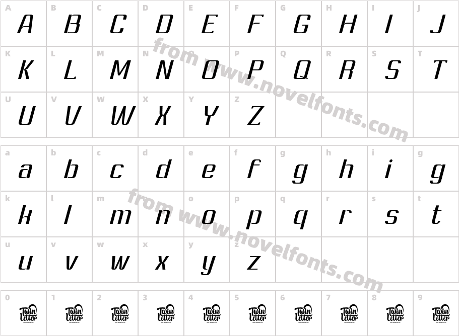 Ashety Personaluse SlantedCharacter Map