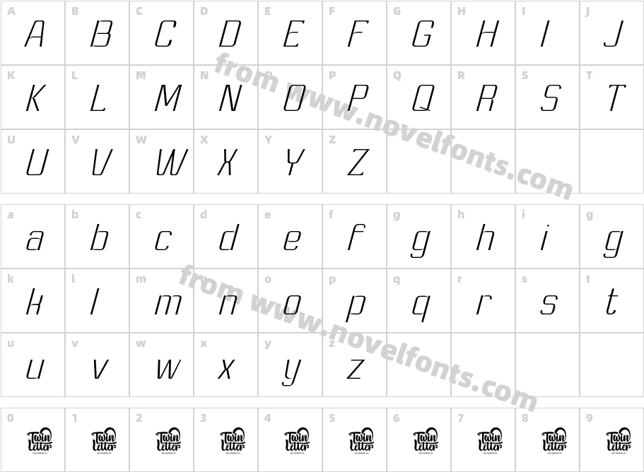 Ashety Personaluse Thin SlantedCharacter Map