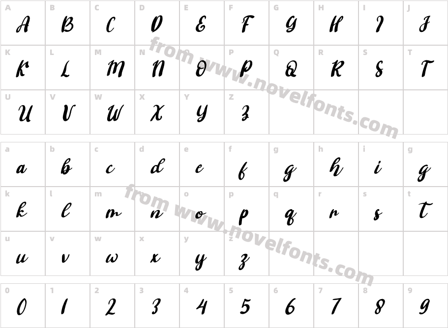 Ashifa ItalicCharacter Map