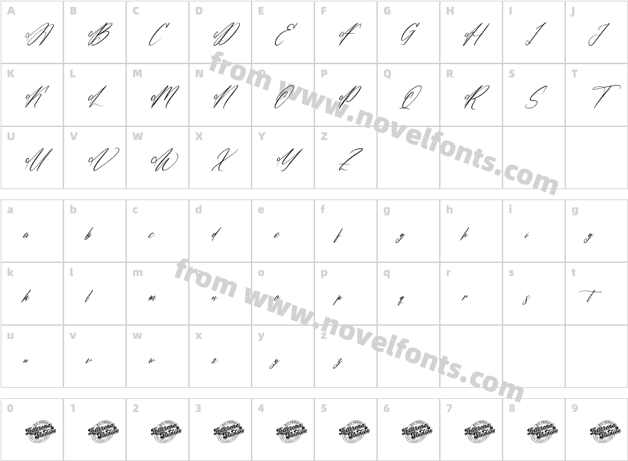 Ashtonjio Grahamte DEMO VERSION ItalicCharacter Map