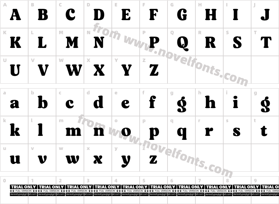 Asikue Trial Extra BoldCharacter Map