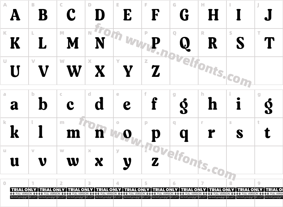 Asikue Trial MediumCharacter Map