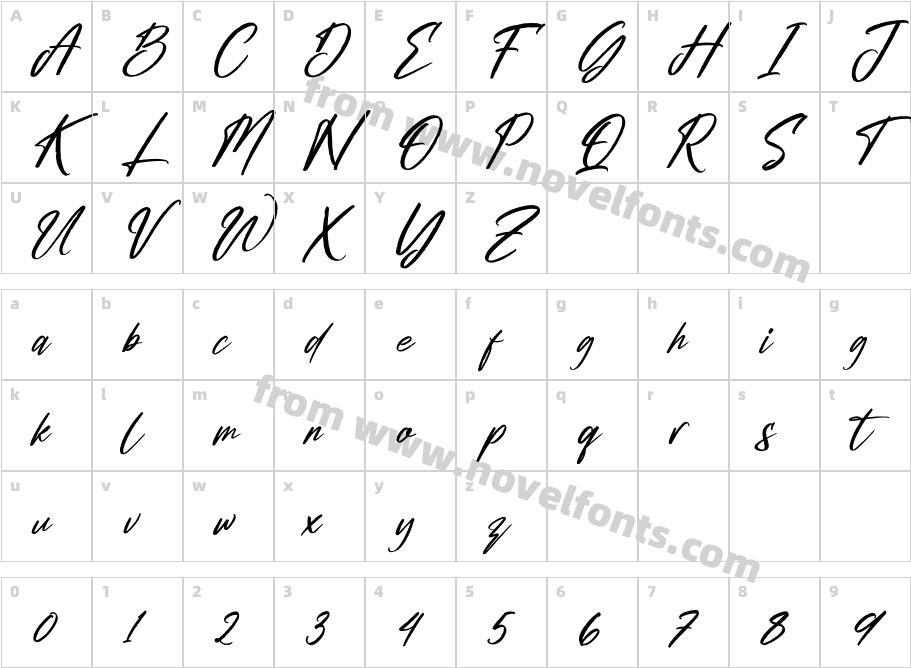 Gabriela Ragile ItalicCharacter Map