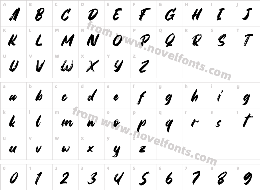 Gabuters ItalicCharacter Map