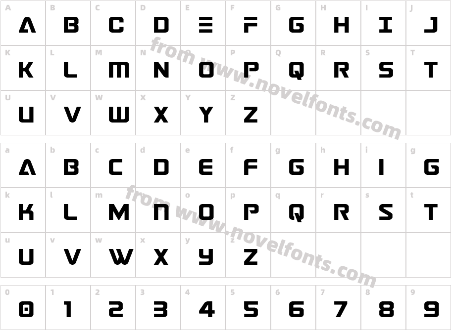 Astro Armada TitleCharacter Map