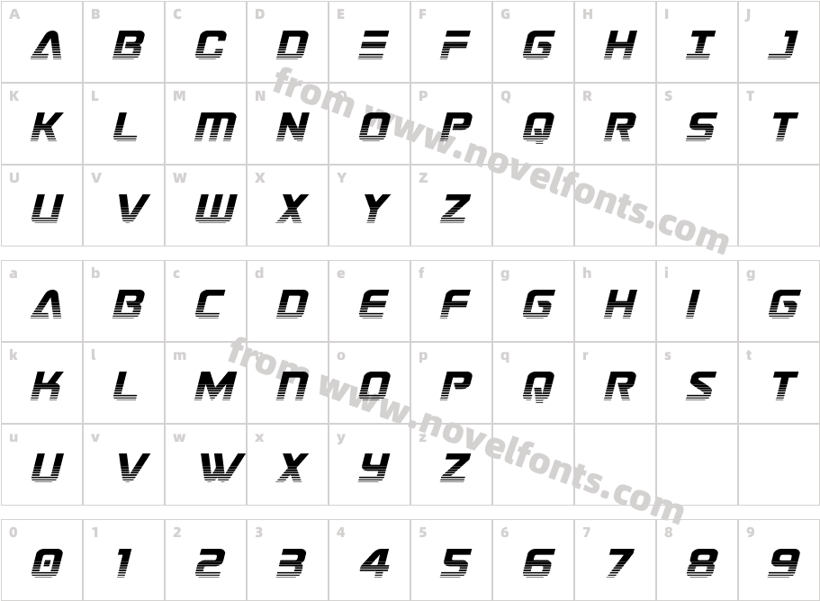 Astro Armada Twotone ItalicCharacter Map