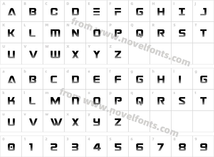 Astro Armada TwotoneCharacter Map