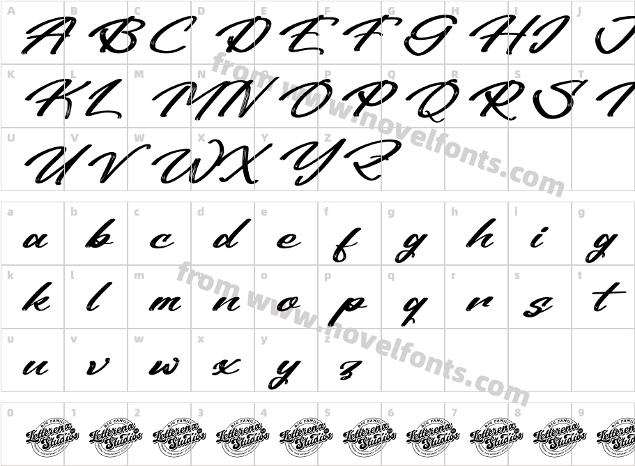 Asttelury DEMO VERSION ItalicCharacter Map