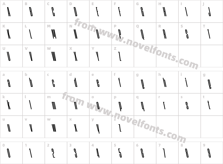 At Slam XX Cnd TRIAL Semibold BackslantCharacter Map