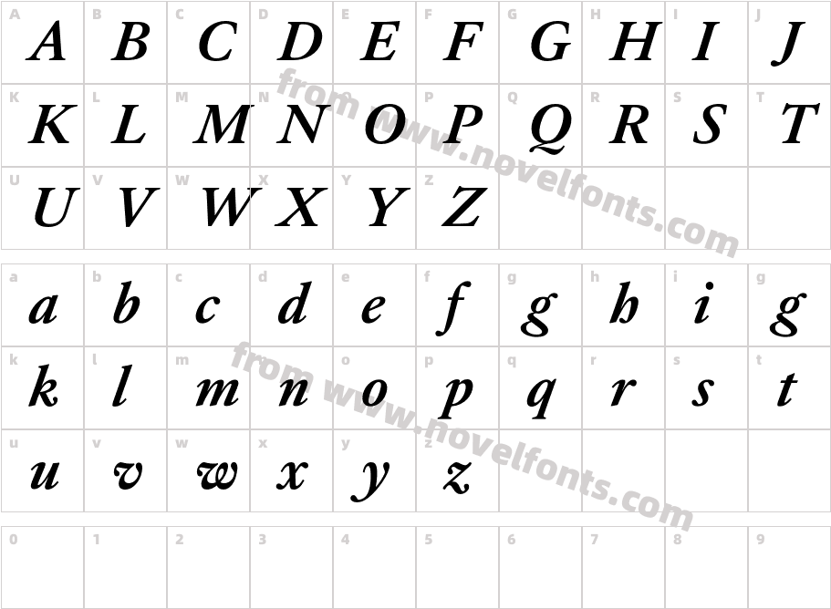 Atacama Trial Bold ItalicCharacter Map