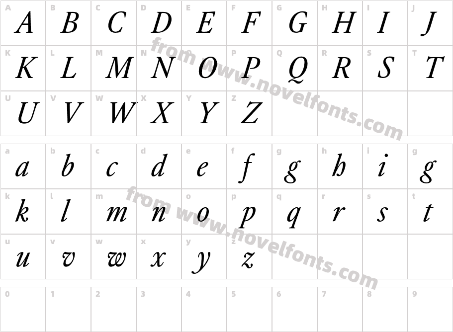 Atacama Trial Condensed ItalicCharacter Map