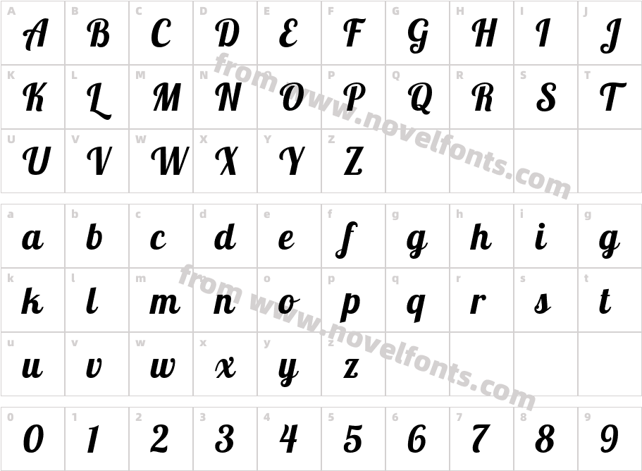 Galada RegularCharacter Map