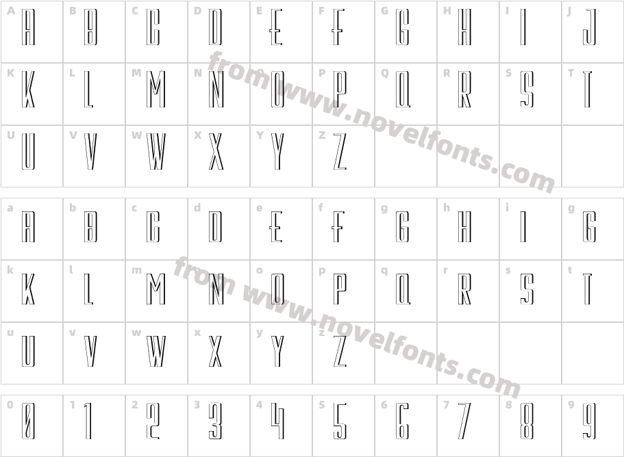 Galah PanjangCharacter Map