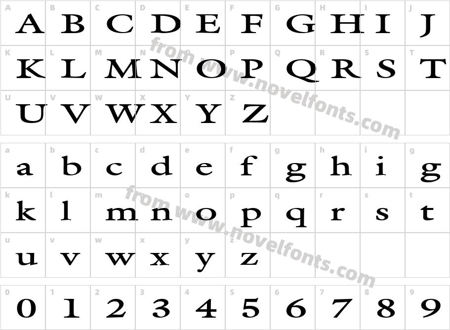 Galant Extended BoldCharacter Map