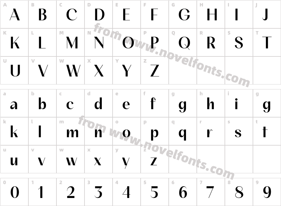 BT Suave MediumCharacter Map
