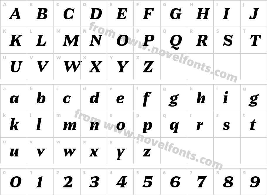 Banto Trial Bold ItalicCharacter Map