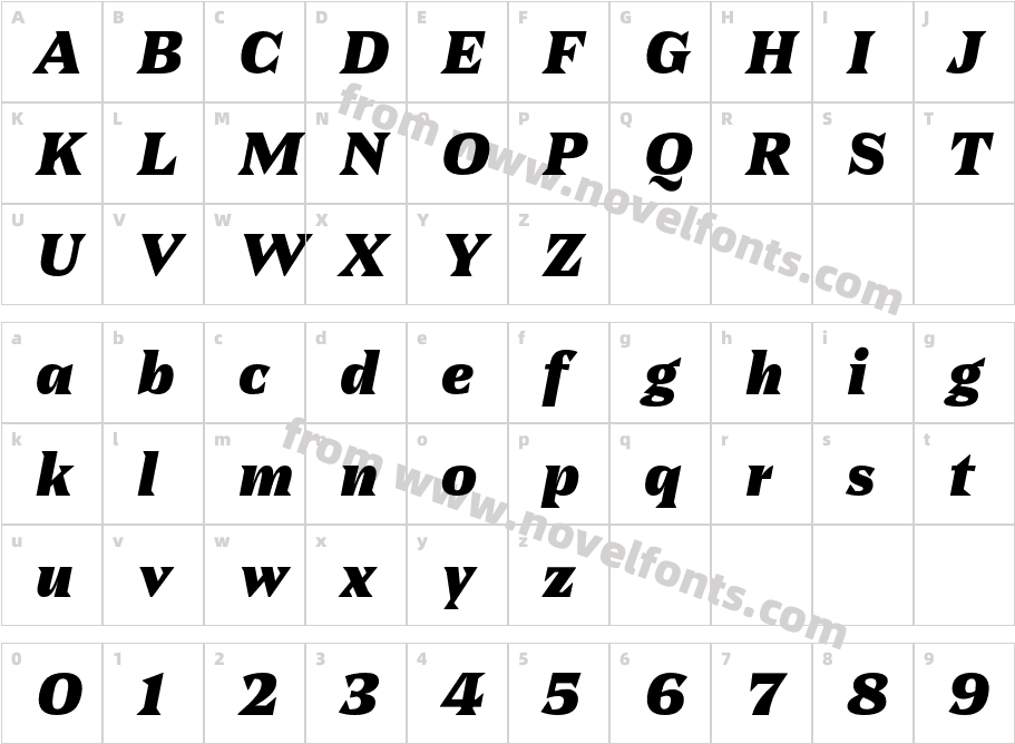 Banto Trial Extrabold ItalicCharacter Map