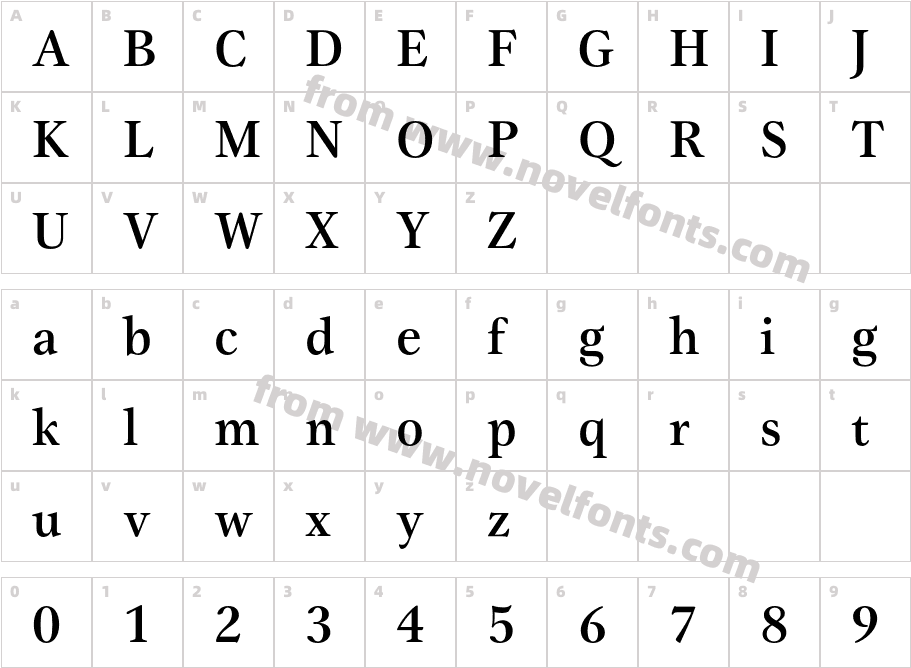 Gamma ITC Std MediumCharacter Map